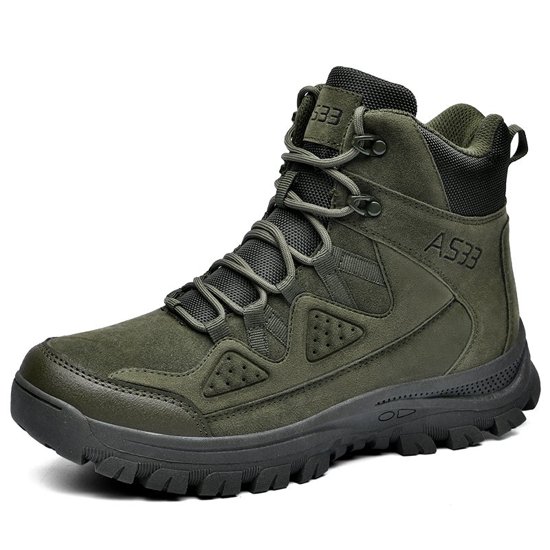 Men's Lightweight Desert Tactical Boots Non-Slip Waterproof Design Zip Closure Suede Upper Summer Outdoor Training Winter