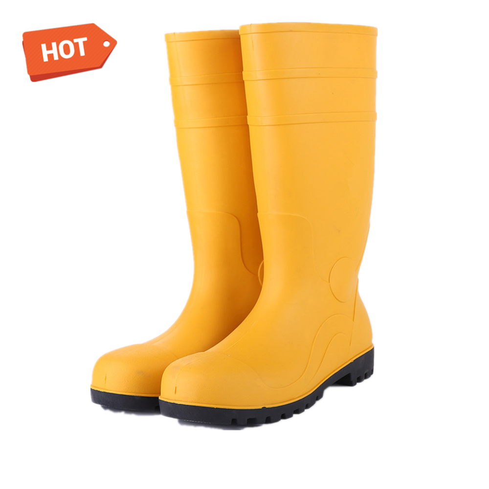 ANT5PPE PVC Waterproof Work Boot with Steel Safety Toe and Sole Protective Rain Boot for Adult use in Winter and Summer Farming