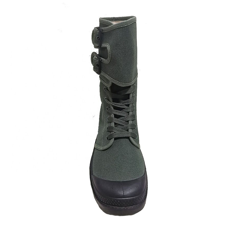 Cheap and durable green canvas sneaker boots for men working shoes