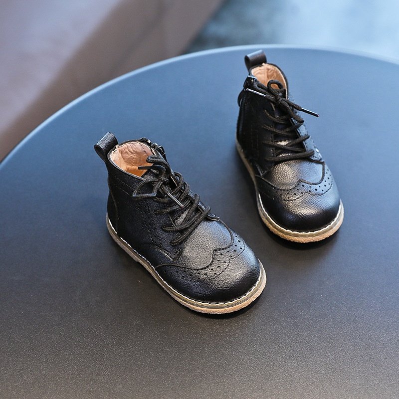 Children's Mid Top Martin Boots 2023 Autumn New Boot Side Zipper Girls' Soft Sole Casual Shoes