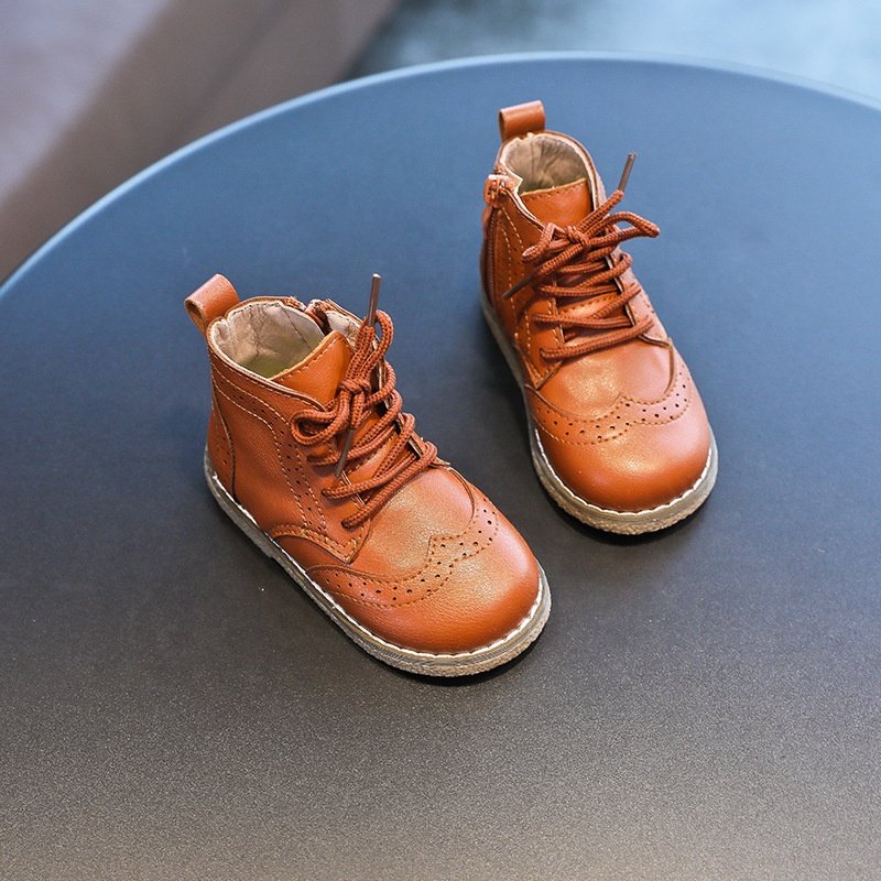 Children's Mid Top Martin Boots 2023 Autumn New Boot Side Zipper Girls' Soft Sole Casual Shoes
