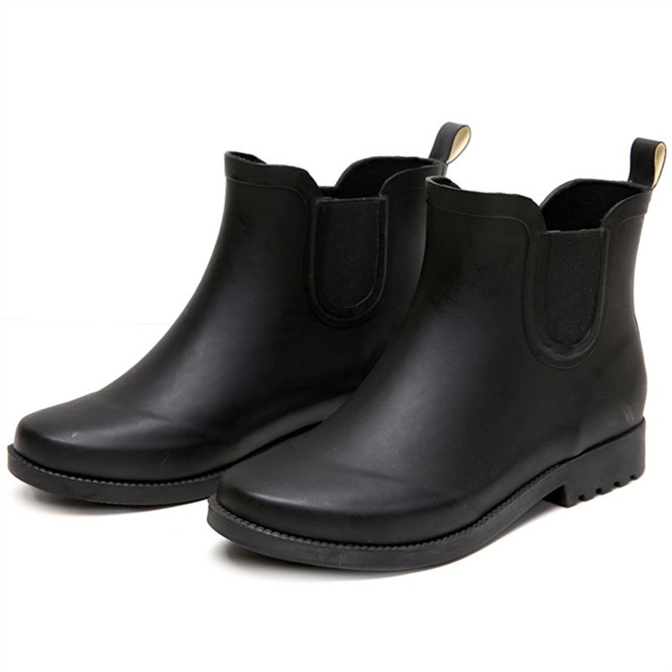 Rain Boots Gusset Boot Women Rubber Boots New Fashion Factory Ankle Custom Made Shoes Adult Cotton Fabric Natural Rubber YX-727A
