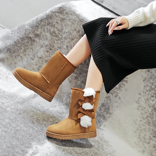 Customized Logo Classic Winter Boots Women's Fashion Lined Warm Snow Boots For Outdoor
