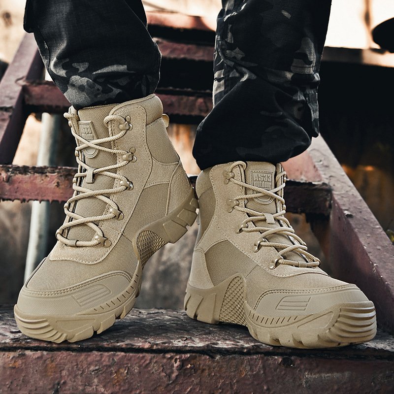 Trendy High-top Hiking Boots for Men Outdoor Casual Walking Running Sports Shoes Factory Wholesale Athletics Hiking Boots Men