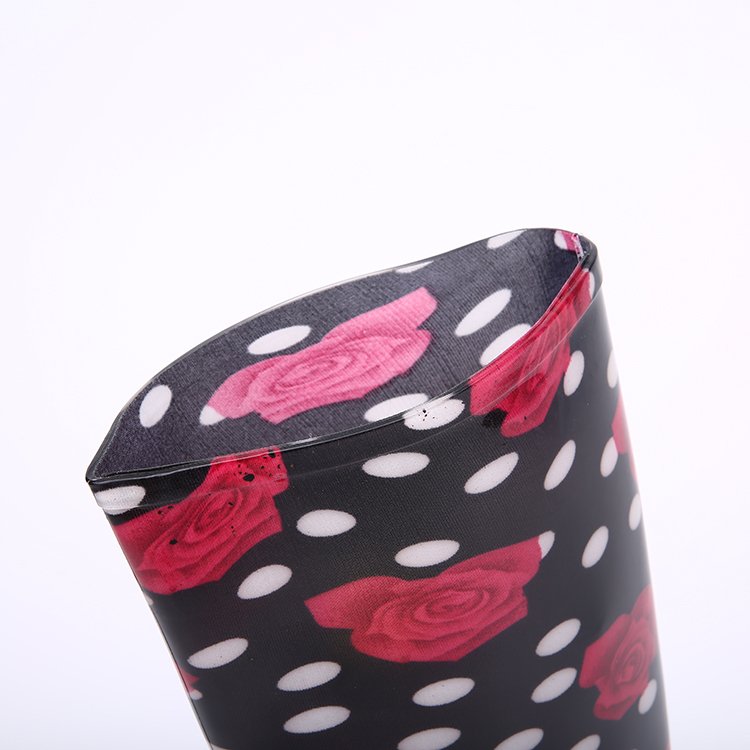 Colorful Fashion Adult Waterproof Custom PVC fashionable Ladies Rain Boots pink rain boots for women