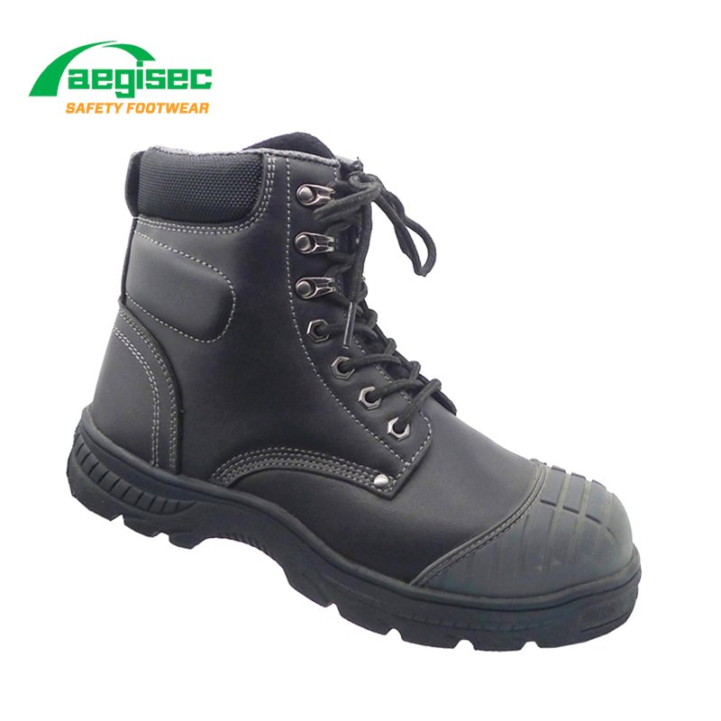 AEGISEC steel toe shoes work boots foot protection cow leather oil slip resistant PU outsole botas de trabajo para hombre cat