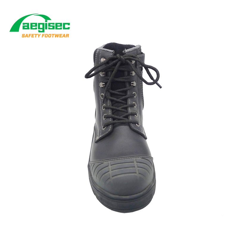 AEGISEC steel toe shoes work boots foot protection cow leather oil slip resistant PU outsole botas de trabajo para hombre cat