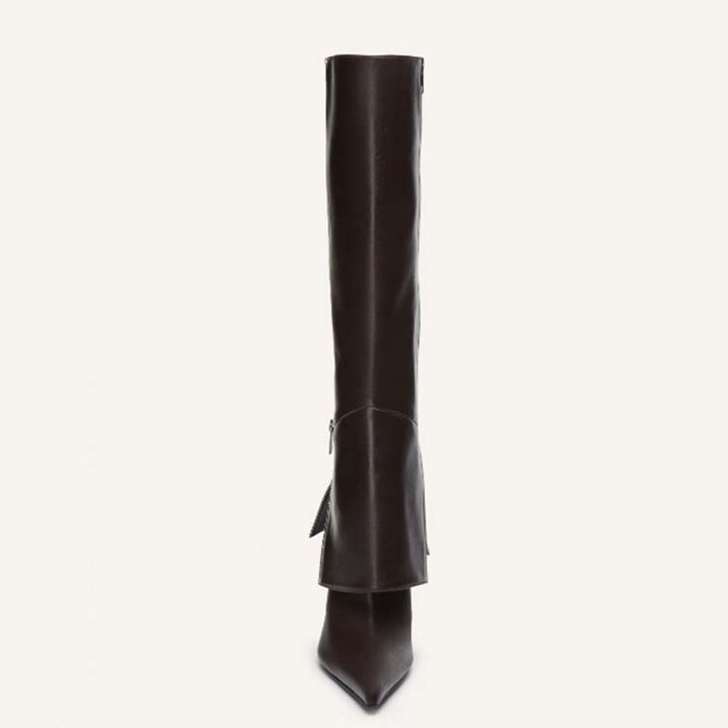 Custom Made Women Side Zipper Dress Stiletto Pants Shoes Designer Knee High Boots High Slim Heels Pointy Toe Long Booties