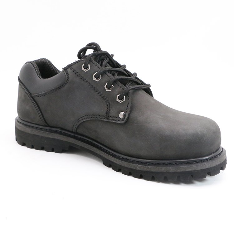 ENTE SAFETY High Quality Black Leather Oil Resistant Anti Slip Man Resistant Men Protection Anti Smashing Men'S Work Boots