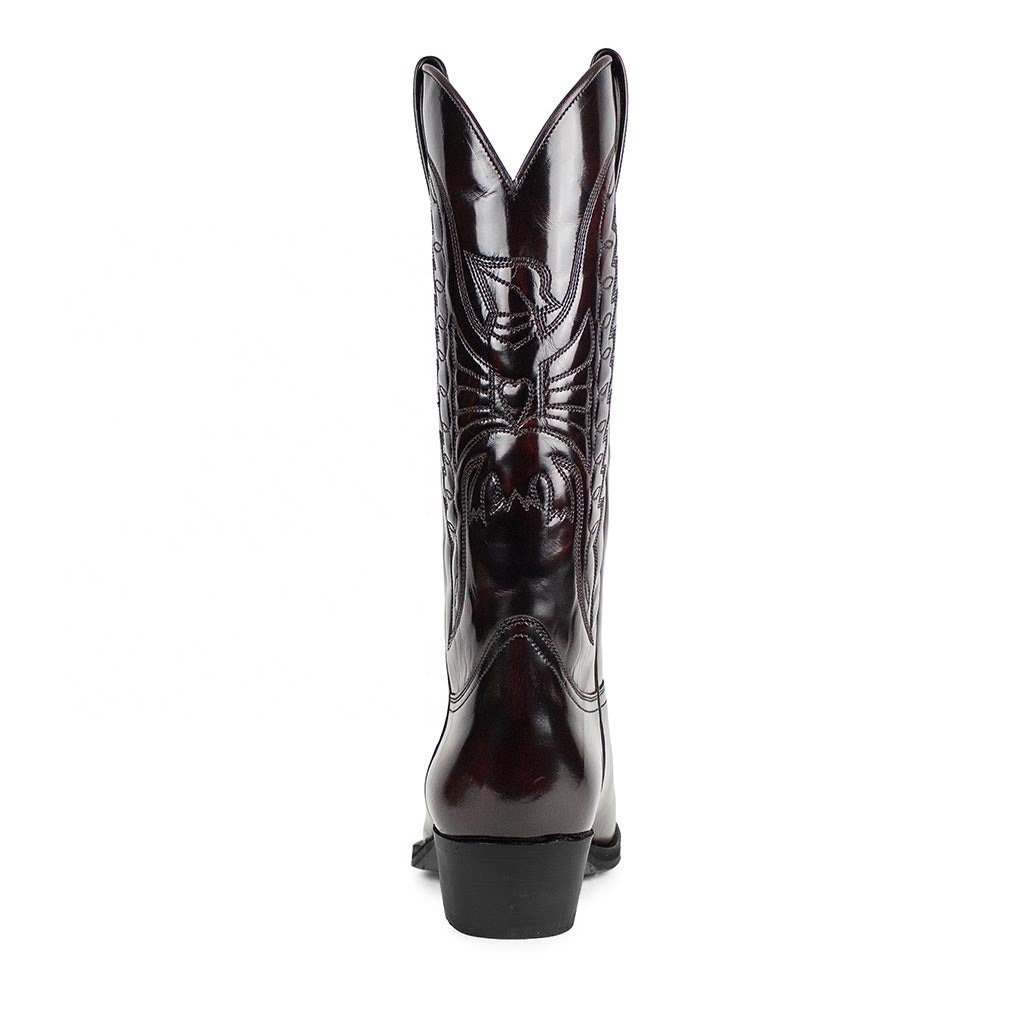 Retro Style Mid Calf Boots Large Size women and men Chunky Mid Heel Embroidered Boots Slip-on Custom Western Cowboy Boots