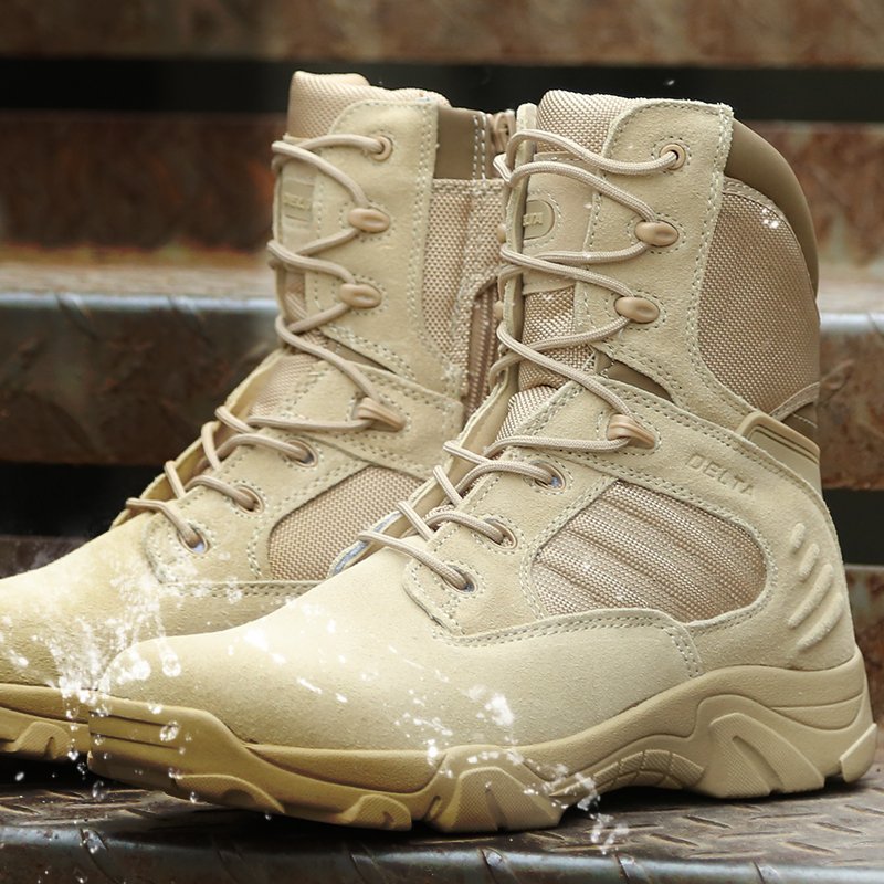 Wholesale desert high-top breathable outdoor shoes men's jungle safari hiking waterproof, non-slip wear-resistant work boots