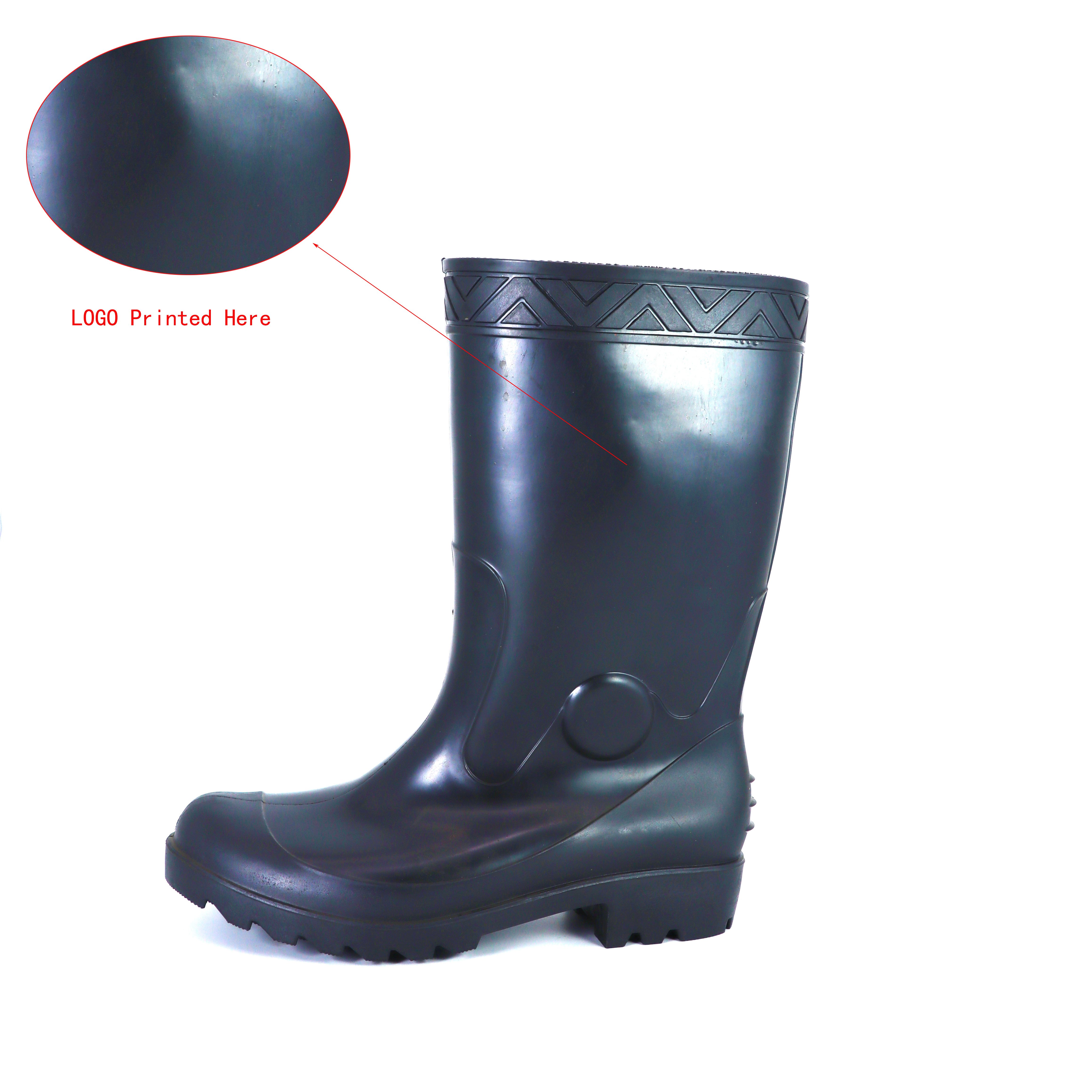 Factory Stock Selling Medium High Rain Boots Wellies Gumboots Solid Color Rain Boots For Men