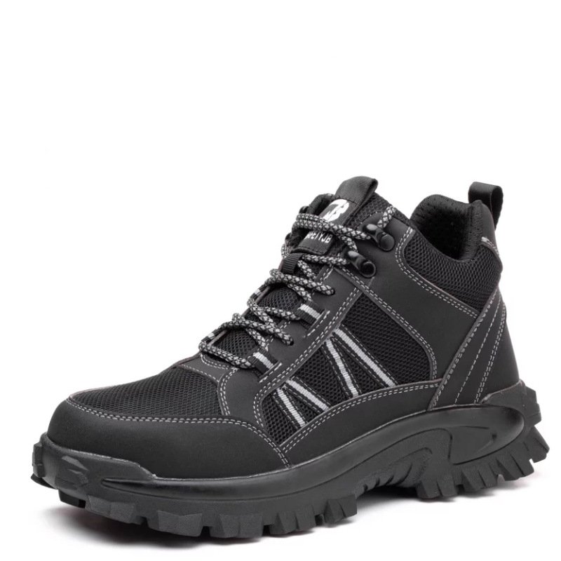 Four Season Fashion High Top Safety Boots Anti Smashing and Anti Piercing Work Shoes Lightweight Breathable Safety Boots
