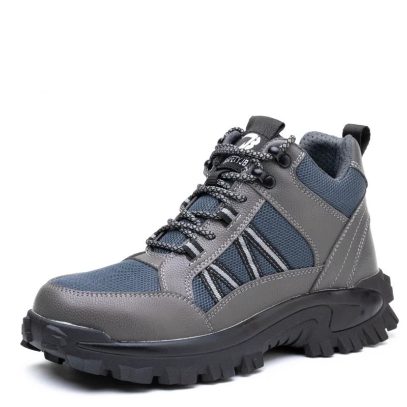 Four Season Fashion High Top Safety Boots Anti Smashing and Anti Piercing Work Shoes Lightweight Breathable Safety Boots