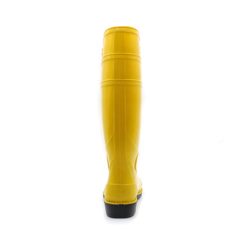 CE verified oil and slip resistant waterproof yellow glitter pvc rain boots non safety men wellington boots pvc