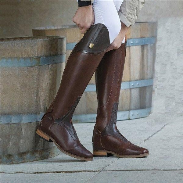 Xinzirain Custom Women Horse Riding Plus Size Outdoor Daily Knee High Winter Chunky Heel Elegant PU Leather Knight Boots