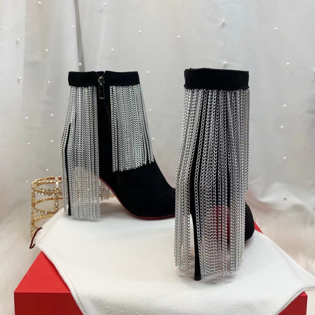 New Arrivals Fashion Sexy Designer Black Ankle Boots for Woman Luxury Designer High Heel Leather Womens Leather Boots
