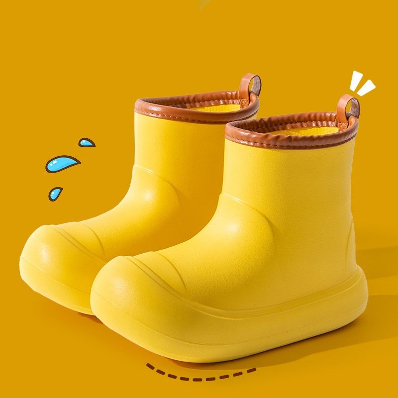 Black Rain boots outside wear thick bottom high top fashion non-slip waterproof rain shoes outdoor Four seasons rubber shoes