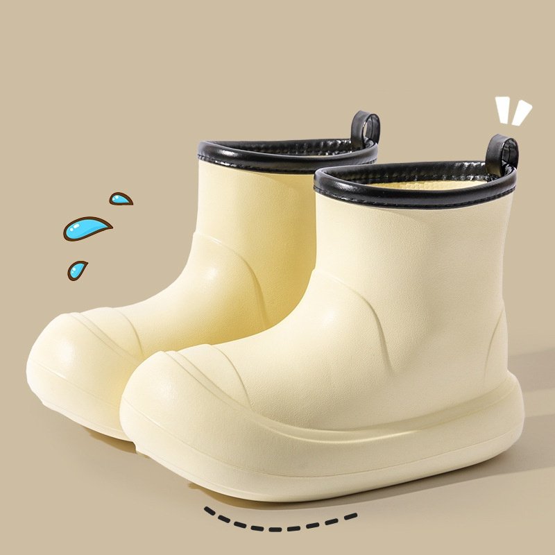 Black Rain boots outside wear thick bottom high top fashion non-slip waterproof rain shoes outdoor Four seasons rubber shoes