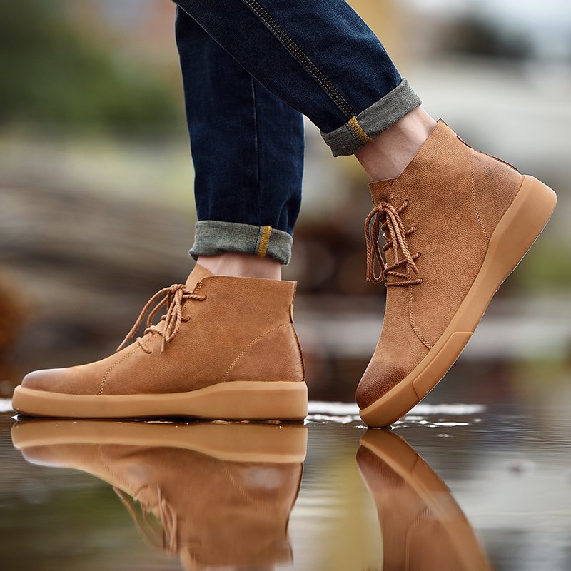 Mens Winter warm Snow Ankle Chelsea High Top botas hombre Casual Shoes Men Leather Boots with big size