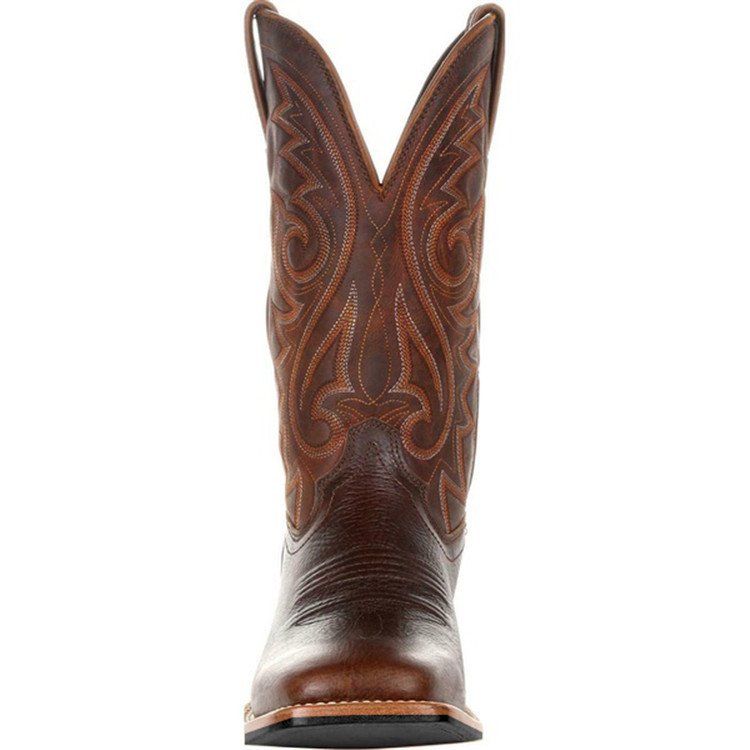 Custom Logo Embroidery Large size motorcycle boots for man Fashion retro design Black brown leather Western men denim boots