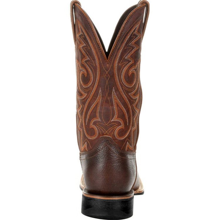 Custom Logo Embroidery Large size motorcycle boots for man Fashion retro design Black brown leather Western men denim boots