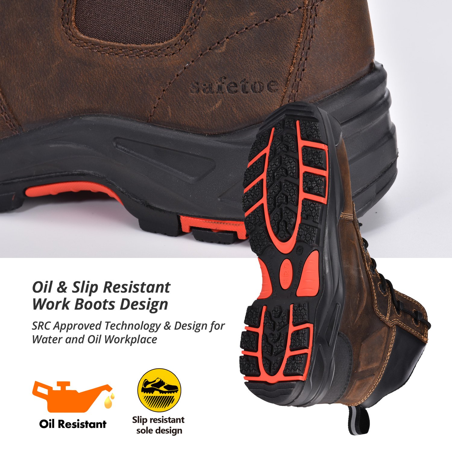 Best Fuel Oil & Petrol Slip Resistant Safety Shoes Work Boots for Oil & Gas & Construction industry