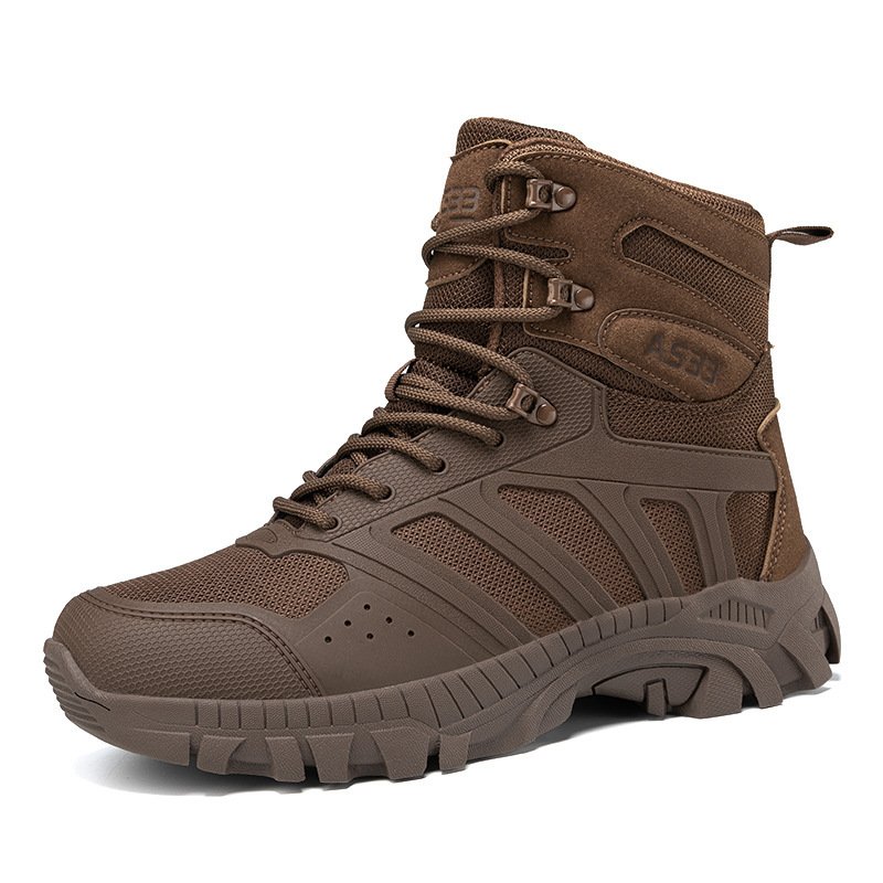 JinTeng New Design Camping Waterproof Rubber Tactical Leather Boots Tactical Men Desert Jungle Safety Shoes Sale