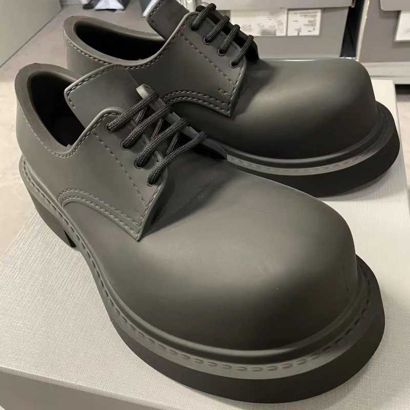 Black big head EVA Steroid Derby Lace-up Shoes boots