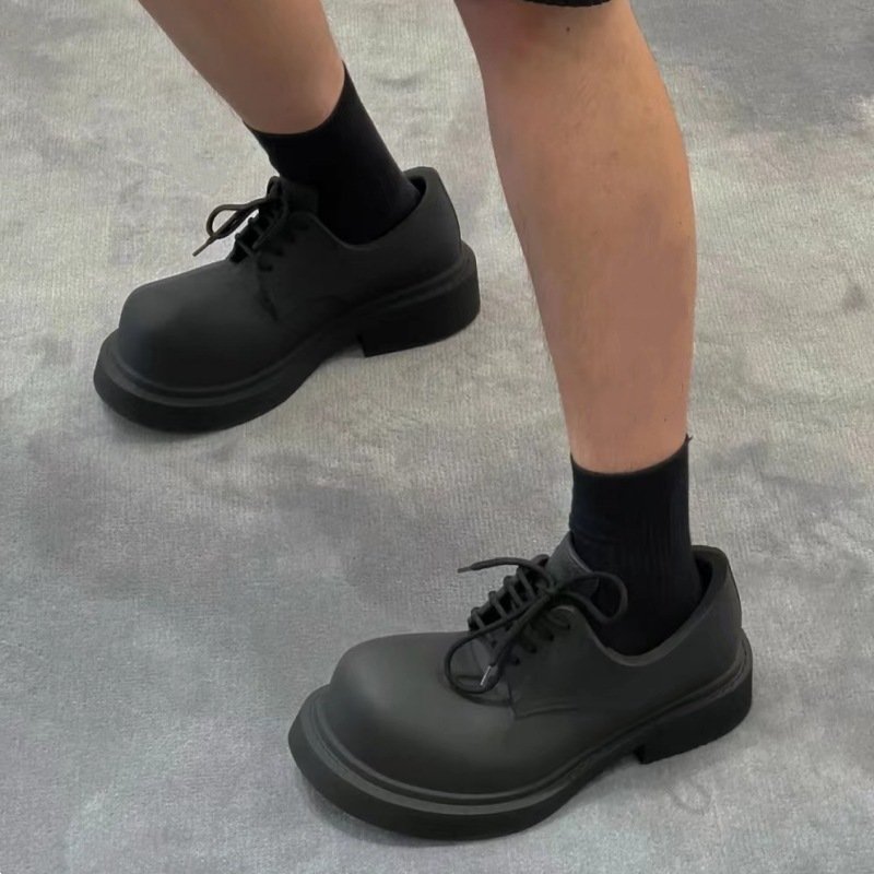 Black big head EVA Steroid Derby Lace-up Shoes boots