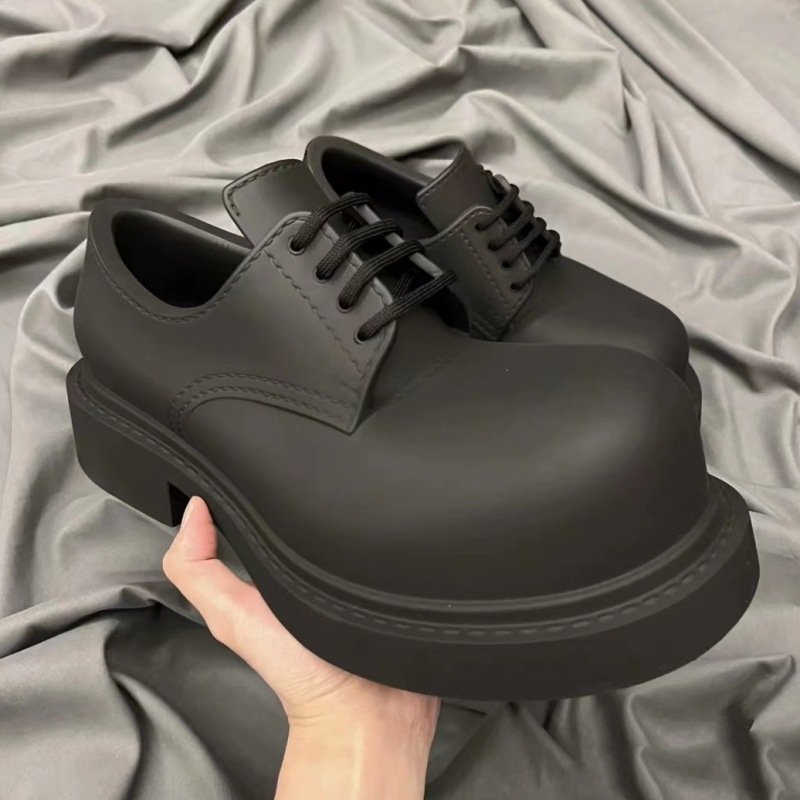 Black big head EVA Steroid Derby Lace-up Shoes boots