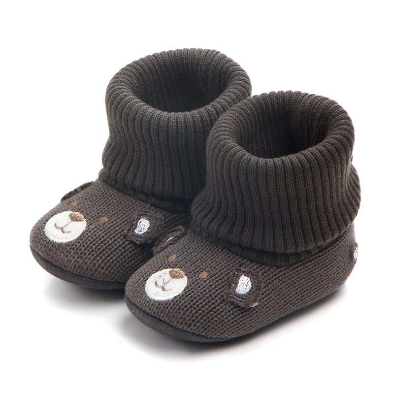Wholesale wool new baby soft sole anti-skid newborn infant boots sock booties autumn winter baby shoes