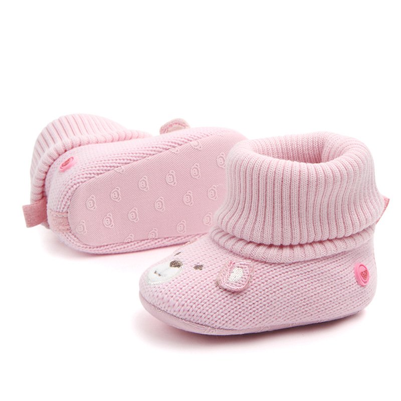 Wholesale wool new baby soft sole anti-skid newborn infant boots sock booties autumn winter baby shoes