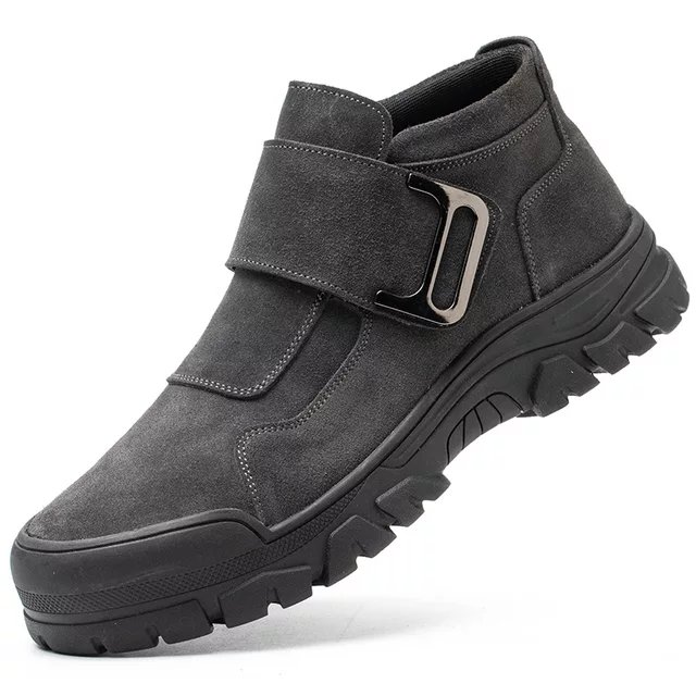 Unisex Antistatic Men's Leather Work Shoes with Steel Toe Lightweight Winter Hiking Safety Boots Outdoor Summer Spring Autumn