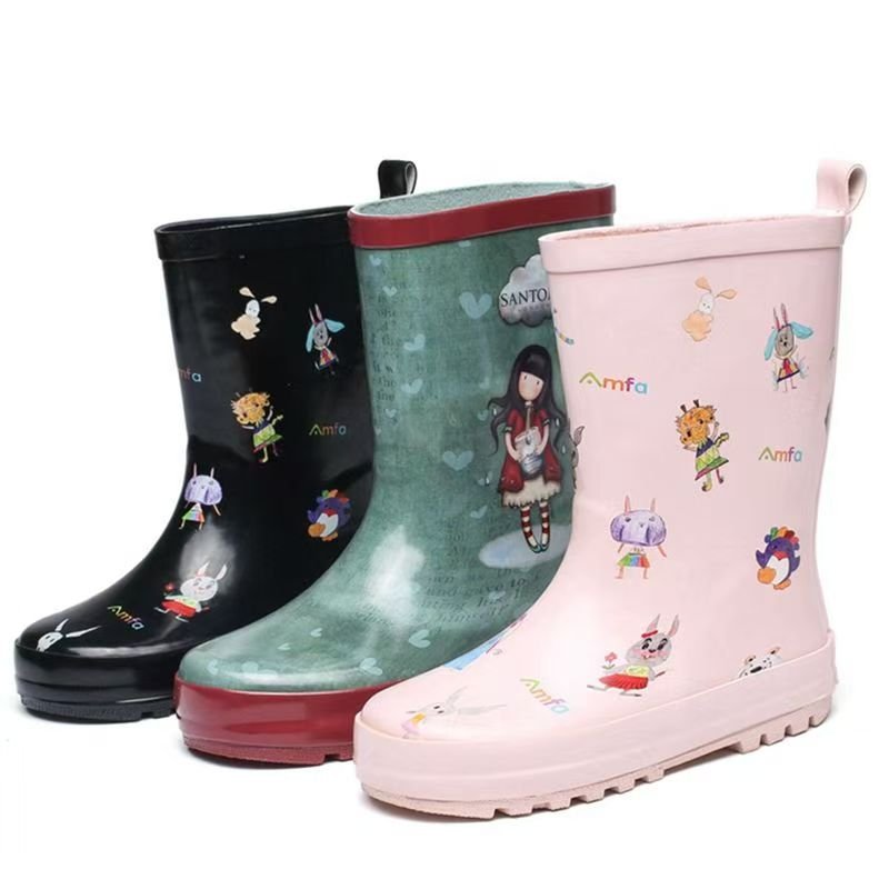 Wholesale Custom Logo Durable Custom Printed Rubber Waterproof Boys Girls Baby Children Gumboots Kids Rain Boots Toddler Boots