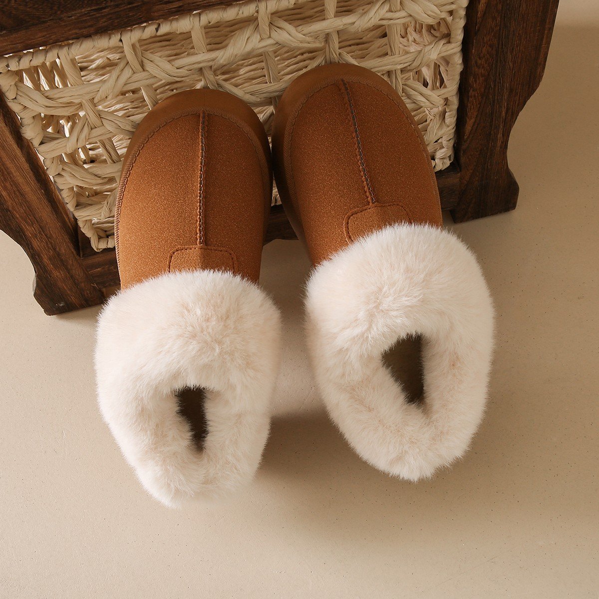 Fashion New Short-Barreled Thick-Soled Solid Color Plush Warm Womens Winter Snow Boots