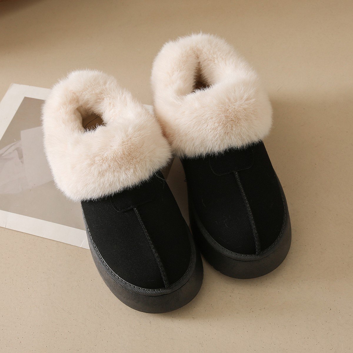 Fashion New Short-Barreled Thick-Soled Solid Color Plush Warm Womens Winter Snow Boots