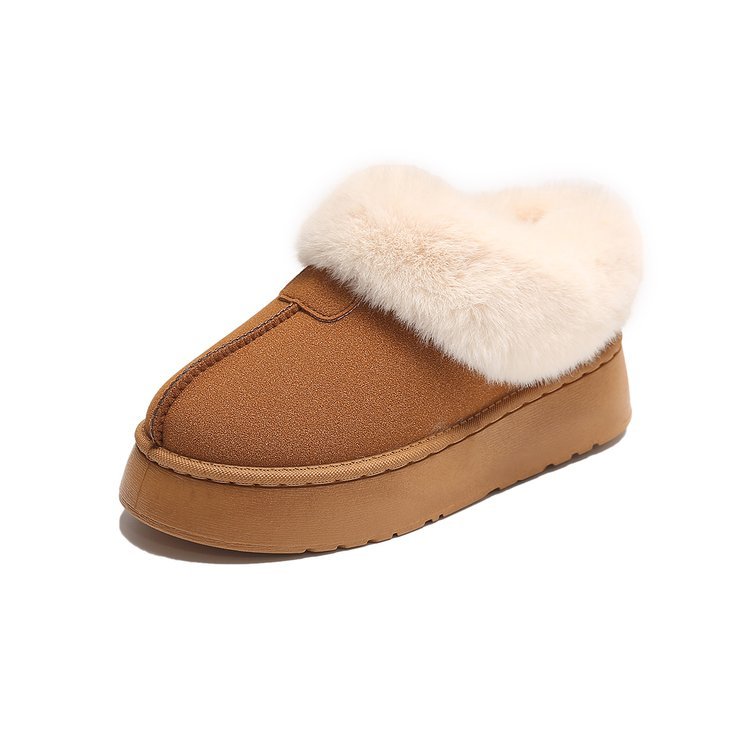Fashion New Short-Barreled Thick-Soled Solid Color Plush Warm Womens Winter Snow Boots