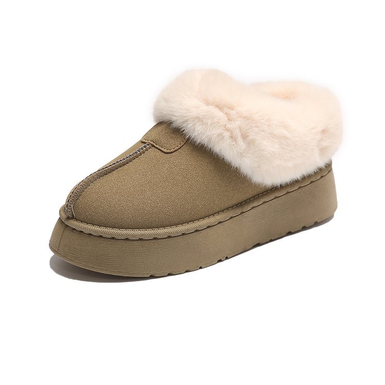 Fashion New Short-Barreled Thick-Soled Solid Color Plush Warm Womens Winter Snow Boots