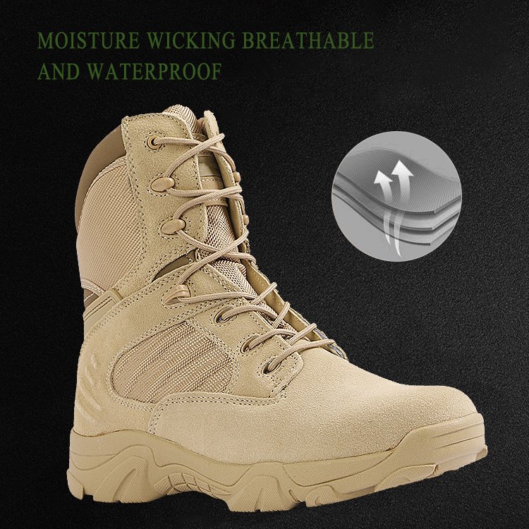NEW Waterproof Outdoor Botas Tactico Mountain Climbing Winter Men's Sports Leather High-top Zippers Tactical Snow Boots Hiking