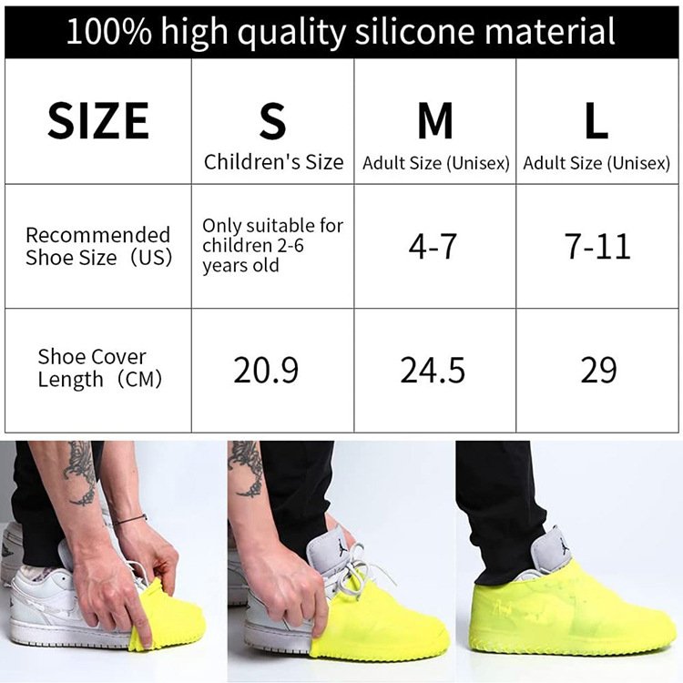 Custom Silicone Waterproof protective children rubber Shoes Reusable Non-slip Rain Cover Winter Boots for Men Rainy season