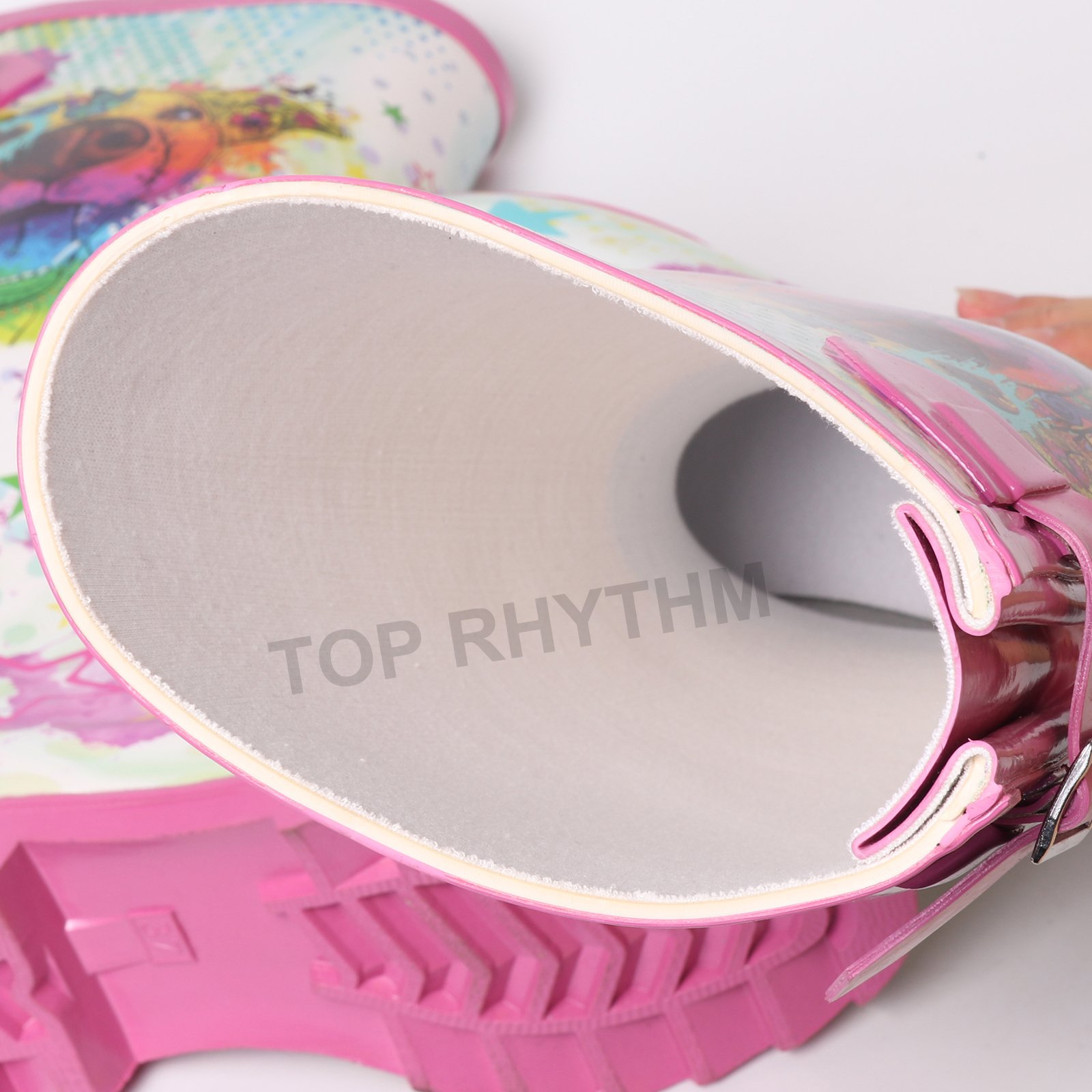 fashion farm wellington boots stylish dog pattern barn boots pink eva garden shoes for woman
