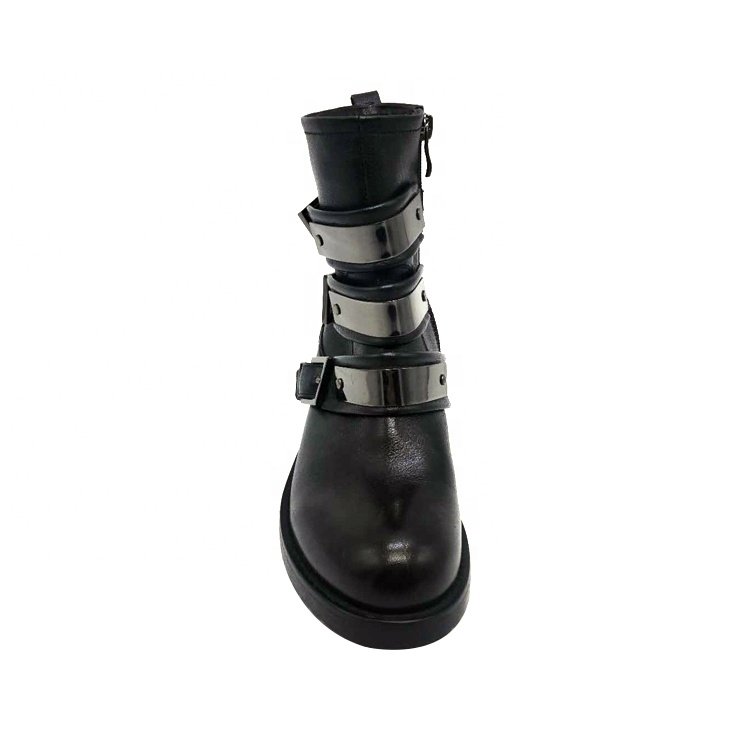 women soft black leather flat ankle cool boots