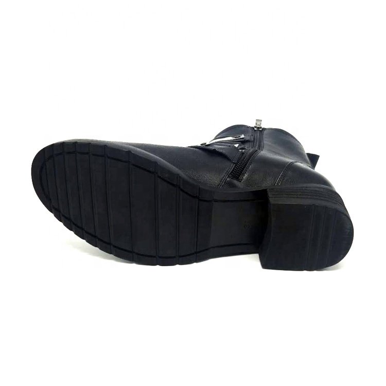 women soft black leather flat ankle cool boots