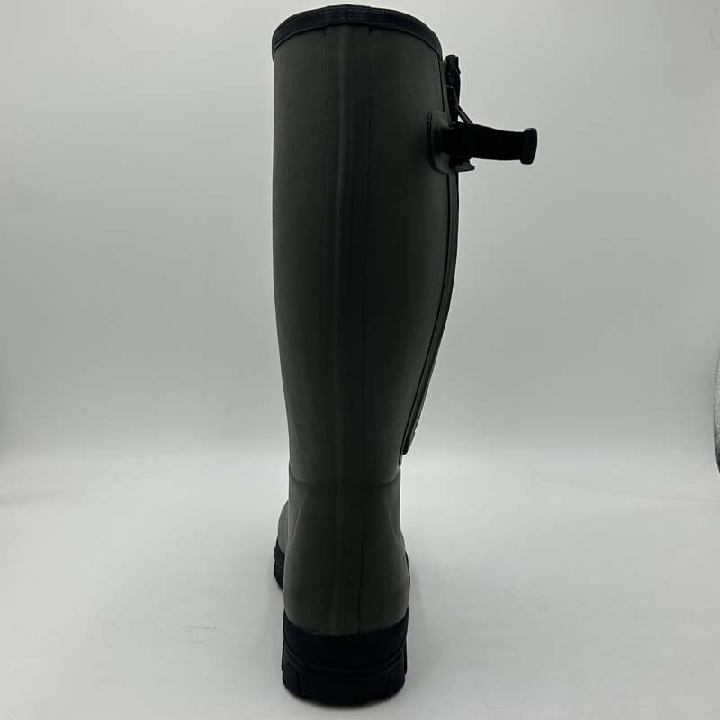 Factory custom men's rubber wellington boots with waterproof zipper