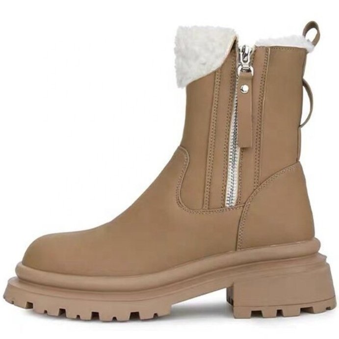 Dropshipping Custom Logo 2024 Chunky Platform Snow Boots Women Shoes Fur Lining Comfortable Waterproof Winter Boots