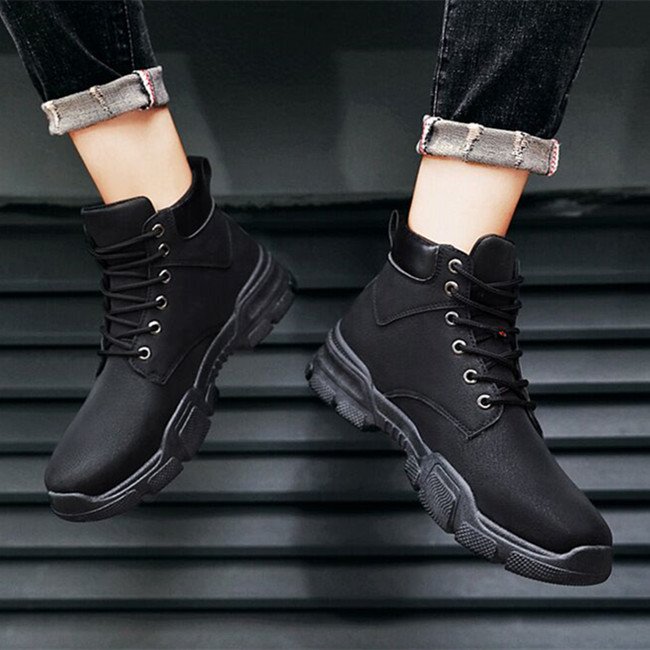 Leisure outdoor men's ankle boots big size lace-up casual hiking boots comfortable walking style boots for men