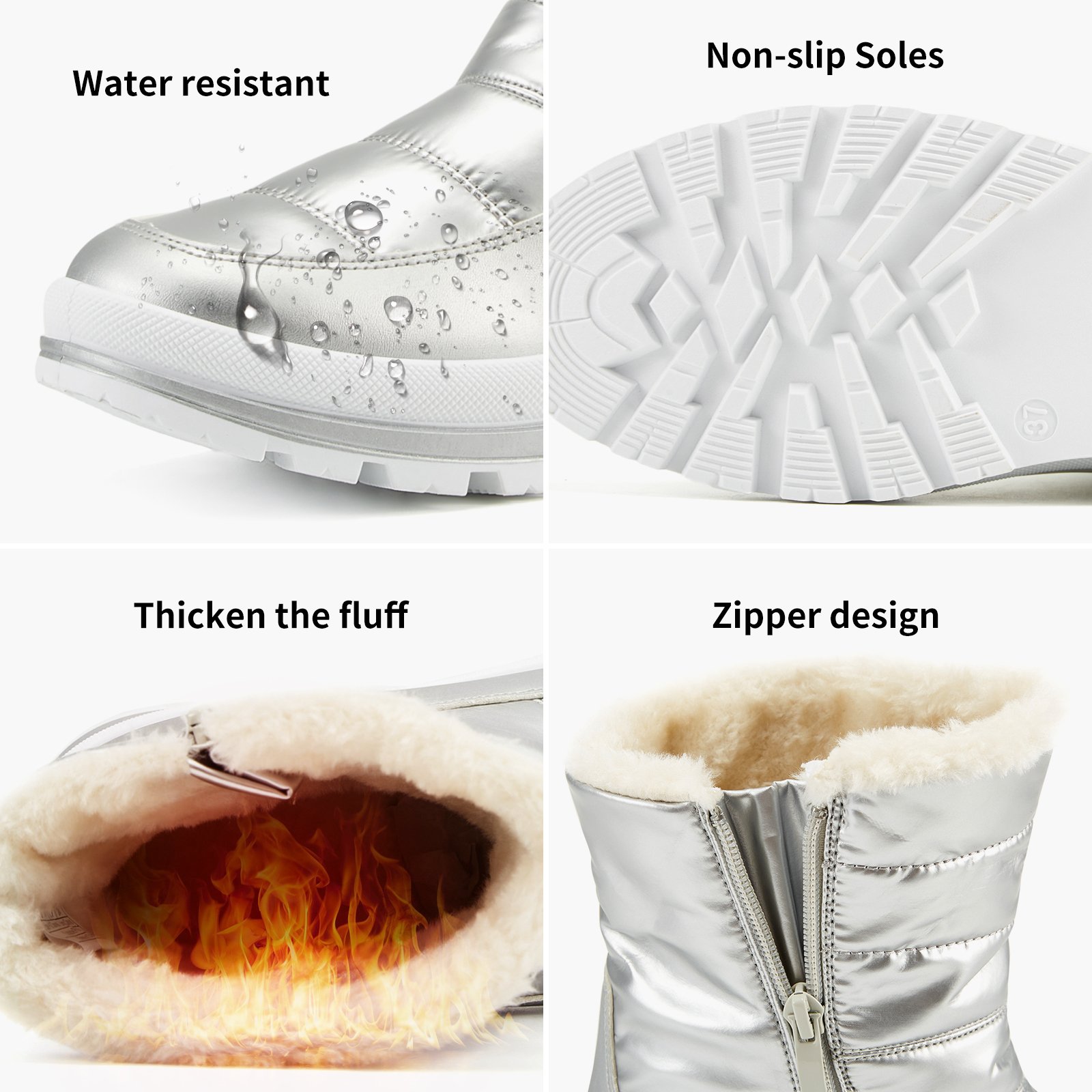 Wholesales Warm Snow OEM Custom Ankle Snow Leather Boots Furry Boots for women Women's Fur Boots