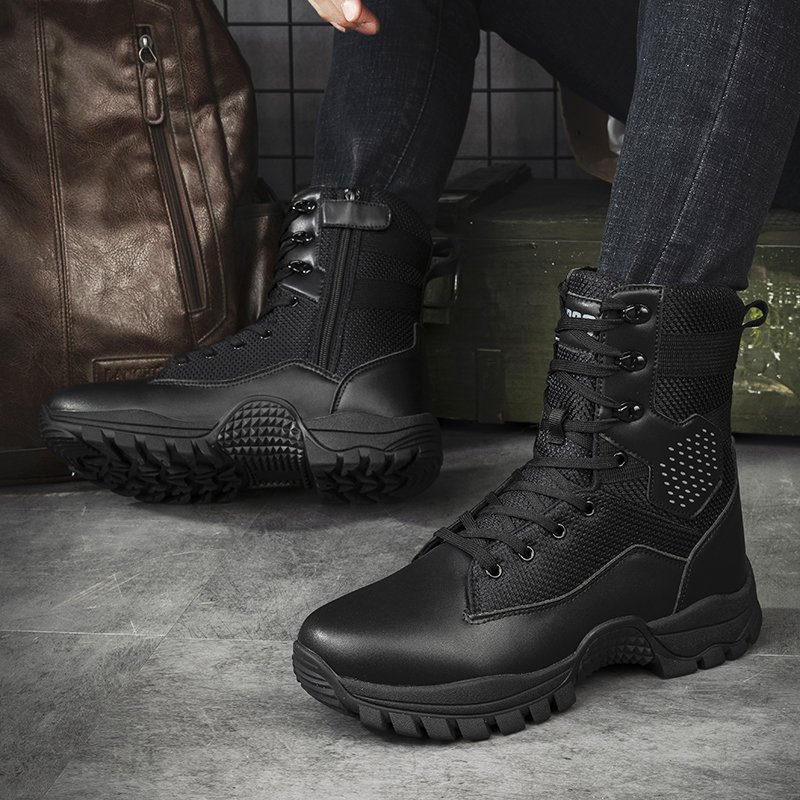 China Factory Customized High Top Tactical Boots Waterproof Winter Camouflage Pattern Light Weight Summer Outdoor Desert Zip