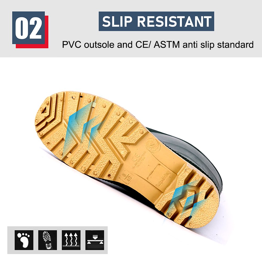 CE verified high ankle black oil acid alkali resistant waterproof light weight non safety pvc rain boots to work